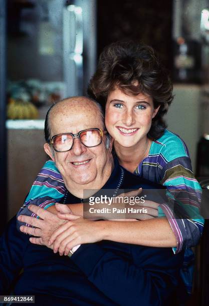 Actor Phil Silvers who played Sgt. Bilko on Television with has daughter Kathy Silvers In Century City, Los Angeles, California January 1, 1983