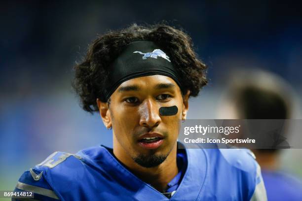 Detroit Lions wide receiver TJ Jones runs off of the field at the conclusion of the game between the Pittsburgh Steelers and the Detroit Lions on...