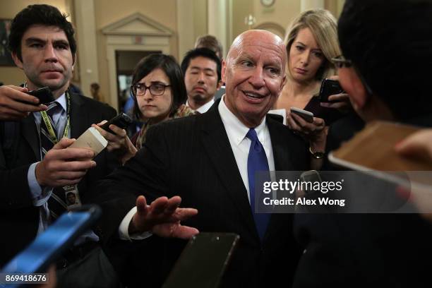 Chairman of House Ways and Means Committee Rep. Kevin Brady speaks to members of the media after a news conference on the tax reform legislation...