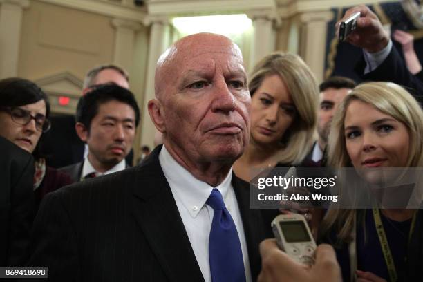 Chairman of House Ways and Means Committee Rep. Kevin Brady speaks to members of the media after a news conference on the tax reform legislation...