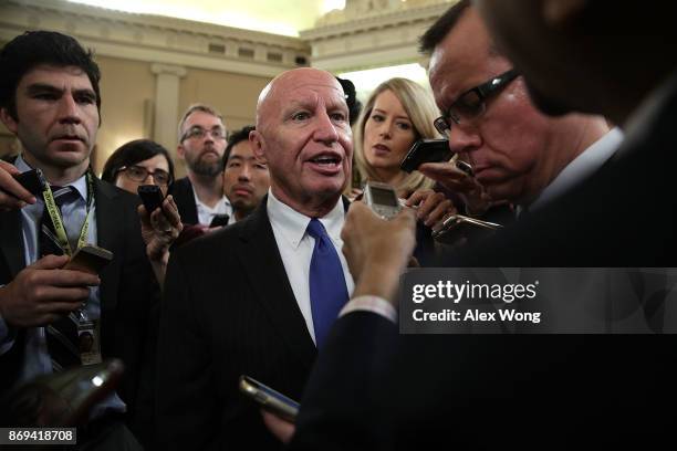 Chairman of House Ways and Means Committee Rep. Kevin Brady speaks to members of the media after a news conference on the tax reform legislation...