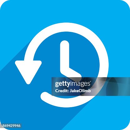 Rewind Time Icon Silhouette Rewind Time Icon Silhouette