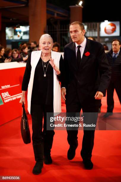 Vanessa Redgrave and Carlo Gabriel Nero walk the red carpet during the 12th Rome Film Fest at Auditorium Parco Della Musica on November 2, 2017 in...