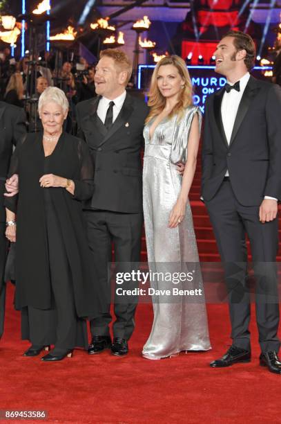 Dame Judi Dench, Sir Kenneth Branagh, Michelle Pfeiffer and Tom Bateman attend the World Premiere of "Murder On The Orient Express" at The Royal...