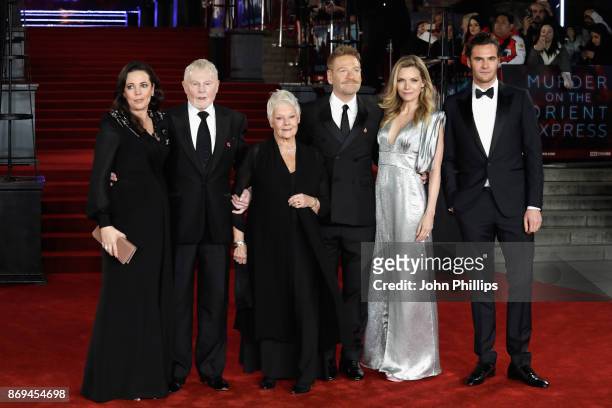 Olivia Colman, Derek Jacobi, Judi Dench, Kenneth Branagh, Michelle Pfeiffer and Tom Bateman attend the 'Murder On The Orient Express' World Premiere...