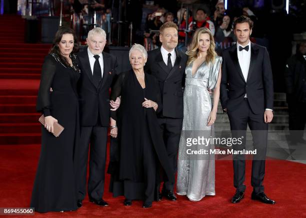 Olivia Colman, Derek Jacobi, Dame Judi Dench, Kenneth Branagh, Michelle Pfeiffer and Tom Bateman attend the 'Murder On The Orient Express' World...