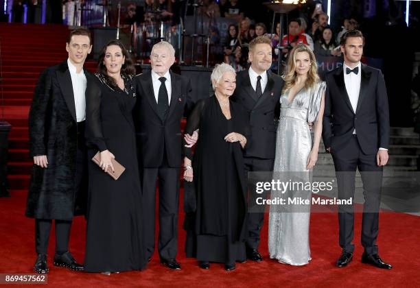 Sergei Polunin, Olivia Colman, Derek Jacobi, Dame Judi Dench, Kenneth Branagh, Michelle Pfeiffer and Tom Bateman attend the 'Murder On The Orient...