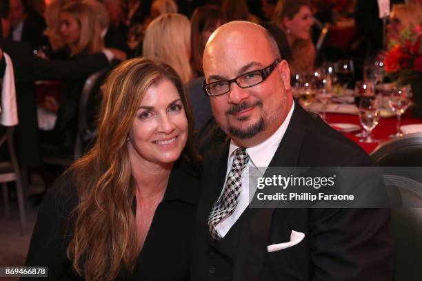 Michelle Zuiker and Anthony E. Zuiker attend Jane Seymour And The 2017 Open Hearts Gala at SLS Hotel on October 21, 2017 in Beverly Hills, California.