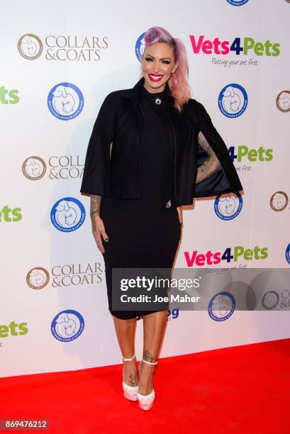 Jodie Marsh attends the Collars and Coats Ball 2017 at Battersea Evolution on November 2, 2017 in London, England.