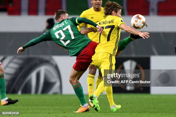 Adama Traore of Ferencvarosi TC leaves Yuri Kendysh of FK Zalgiris News  Photo - Getty Images