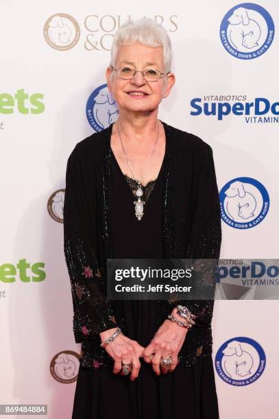 Jacqueline Wilson attends the Collars and Coats Ball 2017 at Battersea Evolution on November 2, 2017 in London, England.