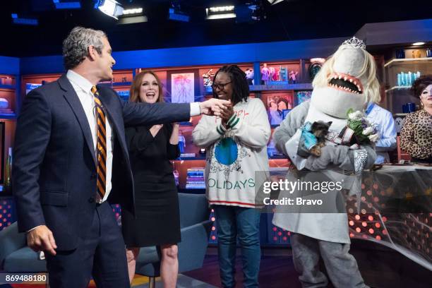 Pictured : Andy Cohen, Julianne Moore and Whoopi Goldberg --