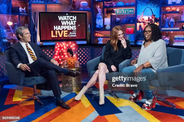 Pictured : Andy Cohen, Julianne Moore and Whoopi Goldberg --