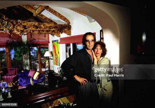 Herb Alpert 47 founder of the Tijuana Brass and A&M records with his wife Laniin the main room of the Malibu home he has lived in since 1974 which is...