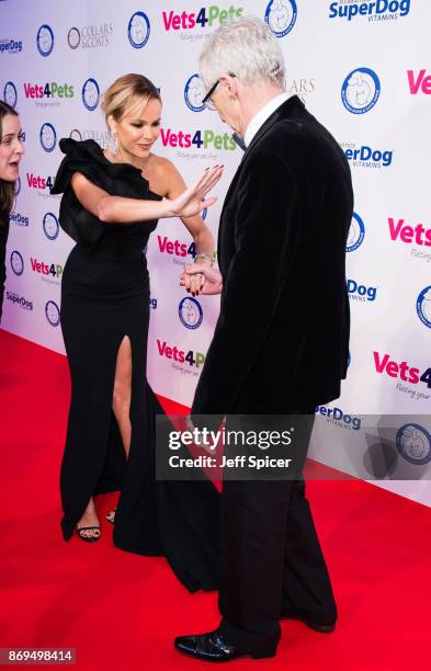 Amanda Holden and Paul O'Grady attend the Collars and Coats Ball 2017 at Battersea Evolution on November 2, 2017 in London, England.