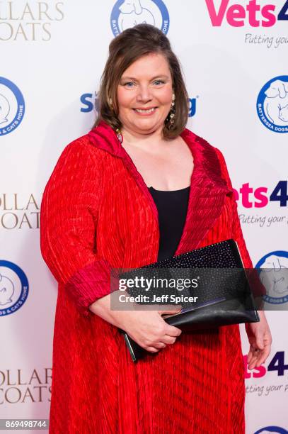 Joanna Scanlan attends the Collars and Coats Ball 2017 at Battersea Evolution on November 2, 2017 in London, England.
