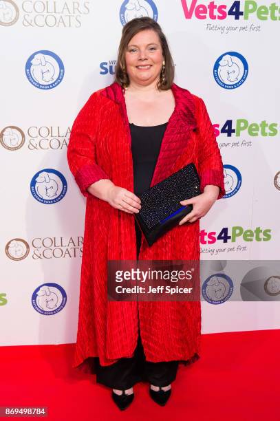 Joanna Scanlan attends the Collars and Coats Ball 2017 at Battersea Evolution on November 2, 2017 in London, England.