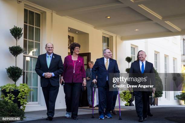 Following a meeting with President Donald Trump, Rep. Tom Reed , Rep. Jackie Walorski , House Majority Leader Rep. Kevin McCarthy , Rep. Steve...