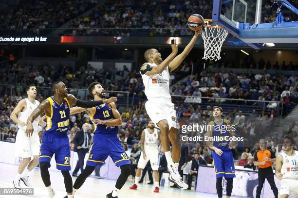 Anthony Randolph, #3 of Real Madrid in action during the 2017/2018 Turkish Airlines EuroLeague Regular Season Round 5 game between Real Madrid and...