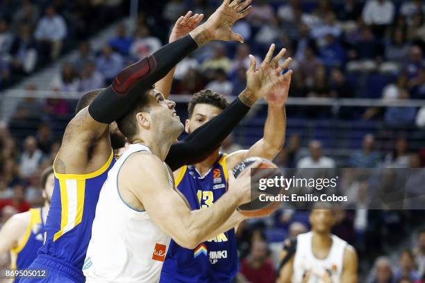 Felipe Reyes, #9 of Real Madrid in action during the 2017/2018 Turkish Airlines EuroLeague Regular Season Round 5 game between Real Madrid and Khimki...