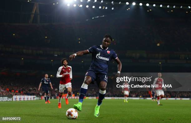 Richmond Boakye of Red Star Belgrade during the UEFA Europa League group H match between Arsenal FC and Crvena Zvezda at Emirates Stadium on November...