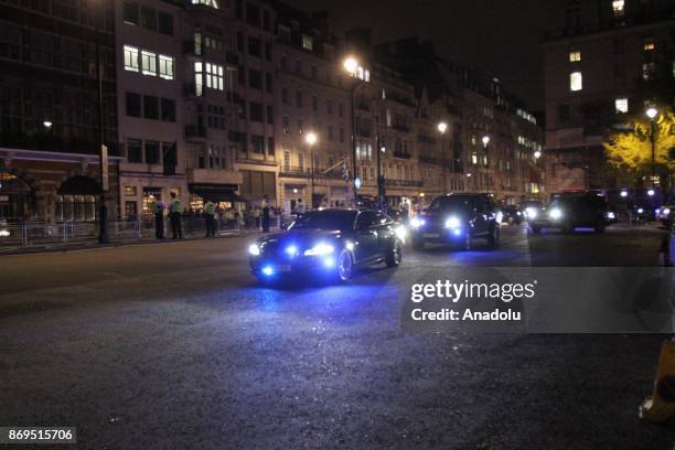 Guests arrive to attend the dinner for the 100th anniversary of the Balfour Declaration in front of the Lancaster House in London, United Kingdom...