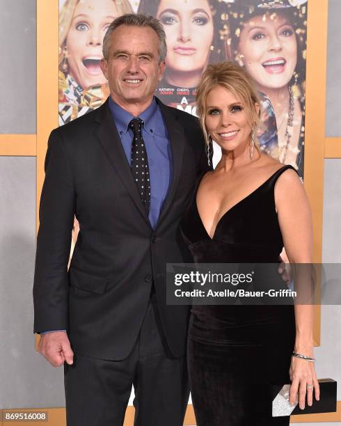 Robert F. Kennedy Jr. And actress Cheryl Hines arrive at the Los Angeles premiere of 'A Bad Moms Christmas' at Regency Village Theatre on October 30,...