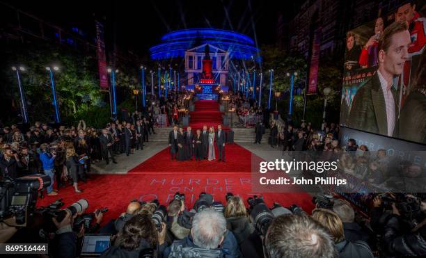 Sergei Polunin, Olivia Colman, Derek Jacobi, Judi Dench, Kenneth Branagh, Michelle Pfeiffer and Tom Bateman attend the 'Murder On The Orient Express'...