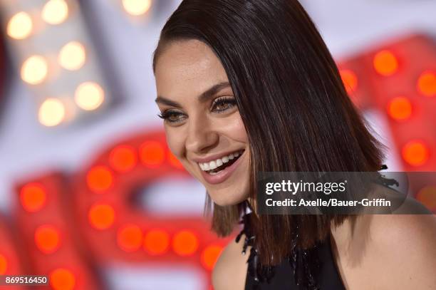 Actress Mila Kunis arrives at the Los Angeles premiere of 'A Bad Moms Christmas' at Regency Village Theatre on October 30, 2017 in Westwood,...