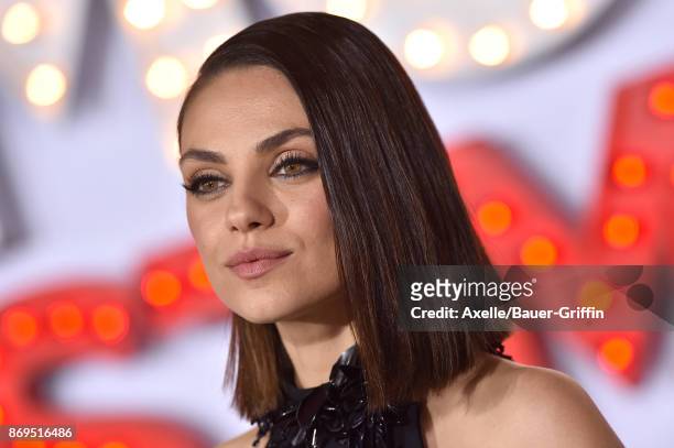 Actress Mila Kunis arrives at the Los Angeles premiere of 'A Bad Moms Christmas' at Regency Village Theatre on October 30, 2017 in Westwood,...