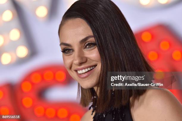 Actress Mila Kunis arrives at the Los Angeles premiere of 'A Bad Moms Christmas' at Regency Village Theatre on October 30, 2017 in Westwood,...