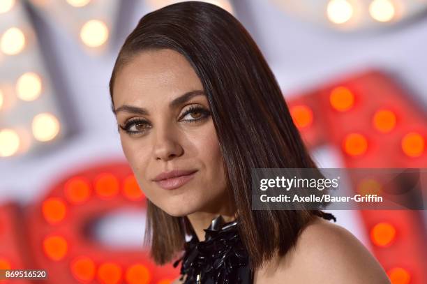 Actress Mila Kunis arrives at the Los Angeles premiere of 'A Bad Moms Christmas' at Regency Village Theatre on October 30, 2017 in Westwood,...