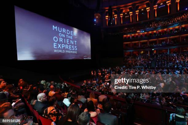 General view inside the 'Murder On The Orient Express' World Premiere held at Royal Albert Hall on November 2, 2017 in London, England.