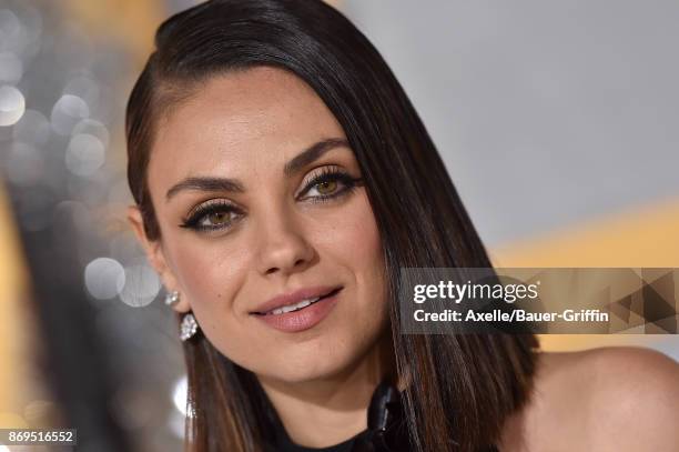 Actress Mila Kunis arrives at the Los Angeles premiere of 'A Bad Moms Christmas' at Regency Village Theatre on October 30, 2017 in Westwood,...