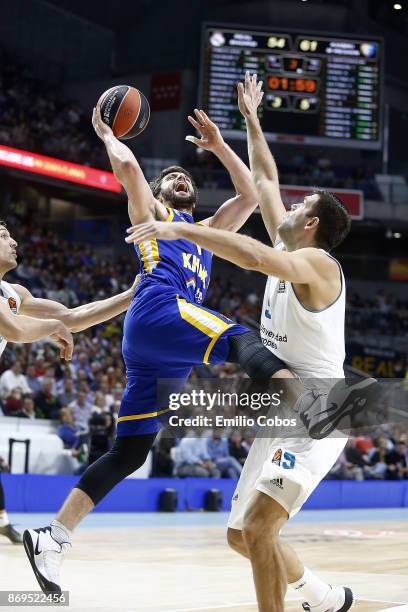 Stefan Markovic, #9 of Khimki Moscow Region in action during the 2017/2018 Turkish Airlines EuroLeague Regular Season Round 5 game between Real...