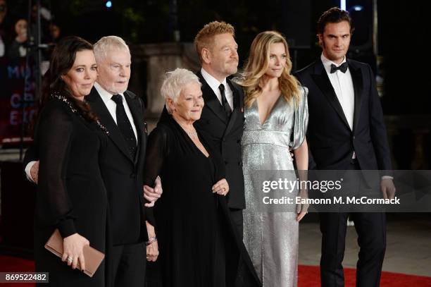 Olivia Colman, Derek Jacobi, Dame Judi Dench, Kenneth Branagh, Michelle Pfeiffer and Tom Bateman attend the 'Murder On The Orient Express' World...