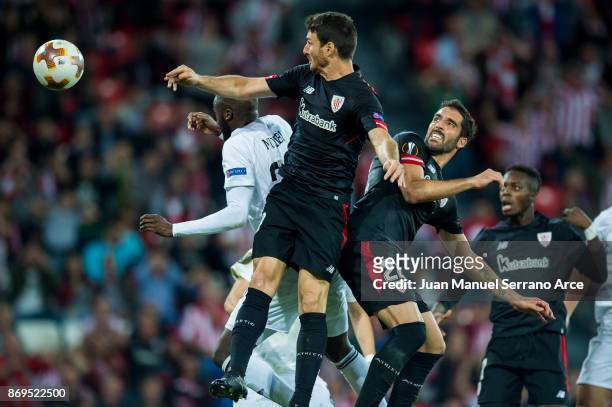 Aritz Aduriz of Athletic Club Bilbao scoring goal during the UEFA Europa League group J match between Athletic Bilbao and Ostersunds FK at San Mames...