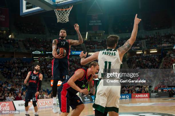 PanathinaikosÕ Greek guard Nikos Pappas during the 2017/2018 Turkish Airlines EuroLeague Regular Season game between Baskonia Vitoria Gasteiz and...