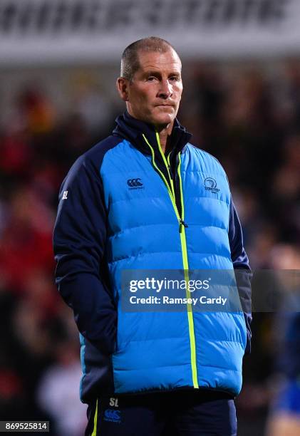 Belfast , United Kingdom - 28 October 2017; Leinster senior coach Stuart Lancaster ahead of the Guinness PRO14 Round 7 match between Ulster and...