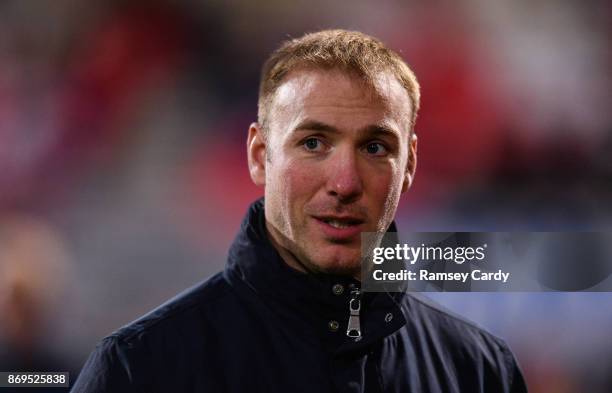 Belfast , United Kingdom - 28 October 2017; Former Ulster and Ireland flanker Stephen Ferris ahead of the Guinness PRO14 Round 7 match between Ulster...