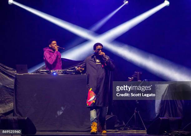Gucci Mane performs on stage during 'The Weeknd - Starboy: Legend of the Fall 2017 World Tour' at Little Caesars Arena on November 1, 2017 in...