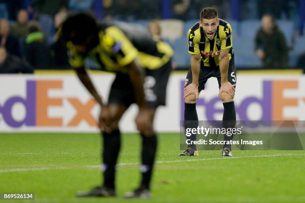 Fankaty Dabo of Vitesse, Matt Miazga of Vitesse during the UEFA Europa League match between Vitesse v Zulte Waregem at the GelreDome on November 2,...