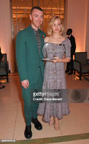Sam Smith and Carey Mulligan, winner of the Philanthropist Award, attend Harper's Bazaar Women of the Year Awards in association with Ralph & Russo,...