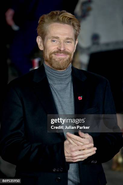 Willem Dafoe attends the 'Murder On The Orient Express' World Premiere held at Royal Albert Hall on November 2, 2017 in London, England.