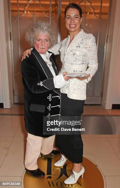 Maggi Hambling and Yana Peel, winner of the Contribution To The Arts award, attend Harper's Bazaar Women of the Year Awards in association with Ralph...