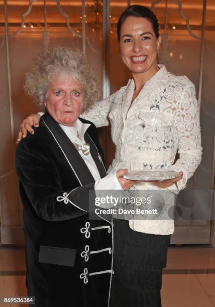 Maggi Hambling and Yana Peel, winner of the Contribution To The Arts award, attend Harper's Bazaar Women of the Year Awards in association with Ralph...