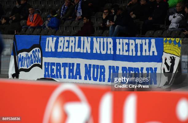 Fan banner of Hertha BSC during the game between Hertha BSC and Zorya Luhansk on november 2, 2017 in Berlin, Germany.