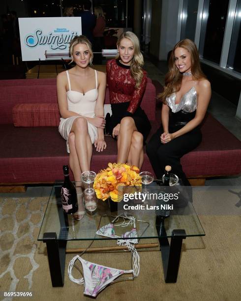 Models Allie Ayers, Olivia Jordan and Haley Kalil attend the SI Swimsuit 2018 Model Search celebration and preview of the Sports Illustrated Swim and...