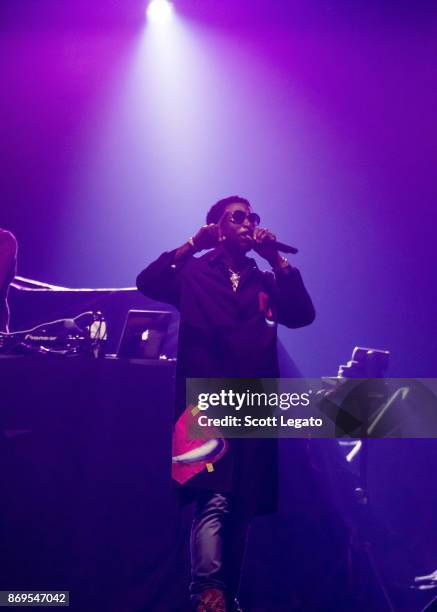 Gucci Mane performs on stage during 'The Weeknd - Starboy: Legend of the Fall 2017 World Tour' at Little Caesars Arena on November 1, 2017 in...