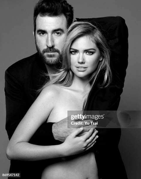 Model and actress Kate Upton and professional baseball Justin Verlander are photographed for Self Assignment on July 29, 2014 in Los Angeles,...